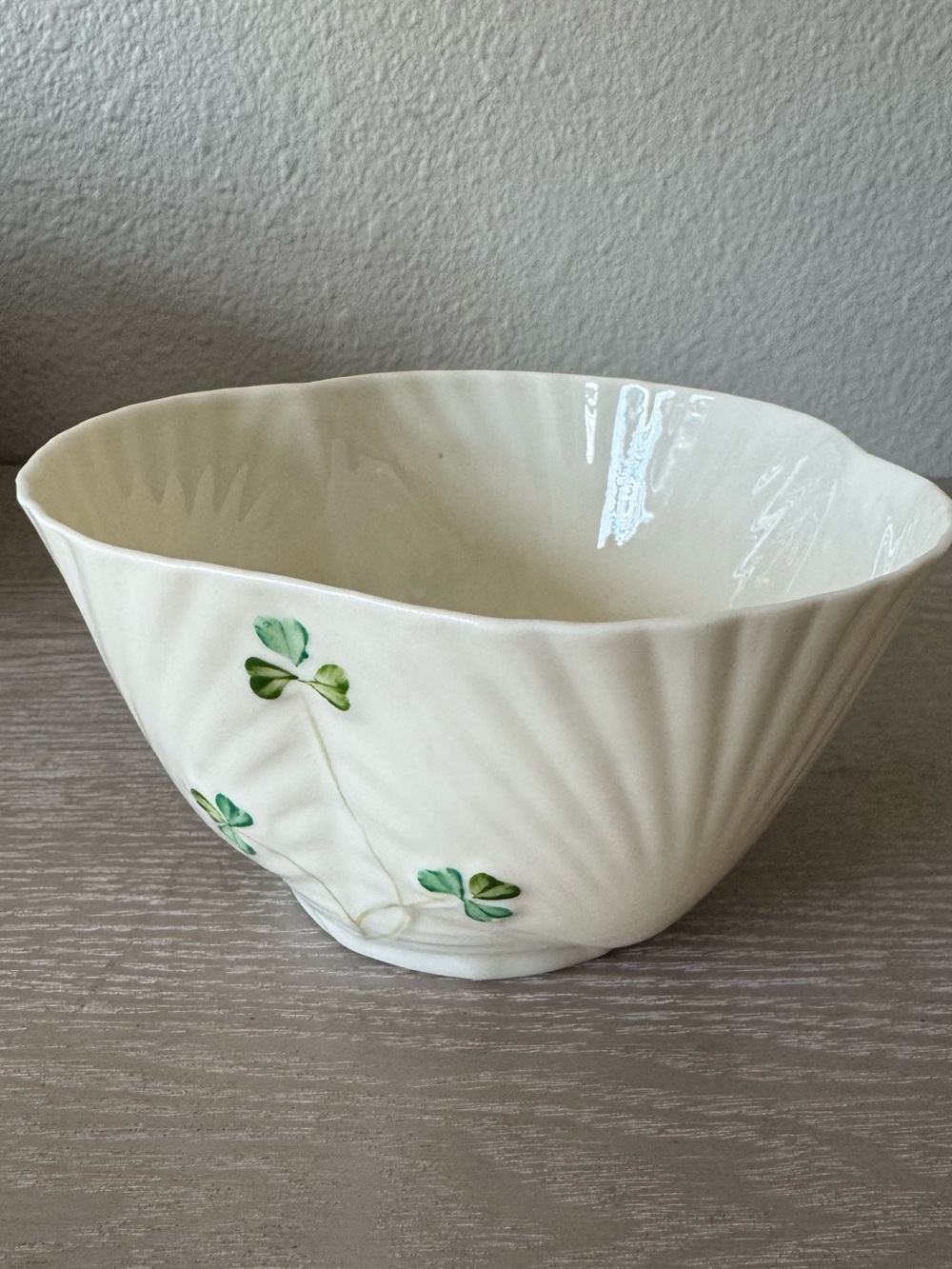 Belleek Harp Cereal Bowl Shamrock, Ireland Porcelain